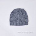 Kids Winter Knitted Beanie with Faux Fur Double Ball Cotton Lined Warm Knitted Hat